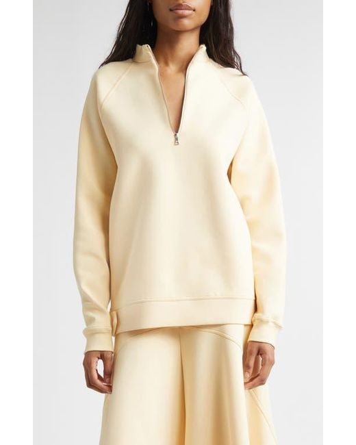 Plan C Natural Cotton Blend Scuba Knit Half Zip Pullover