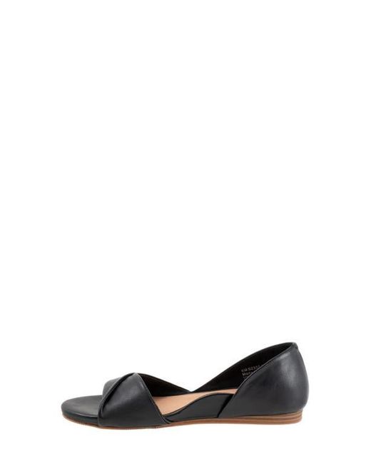 Softwalk® Black Cypress Open Toe Flat
