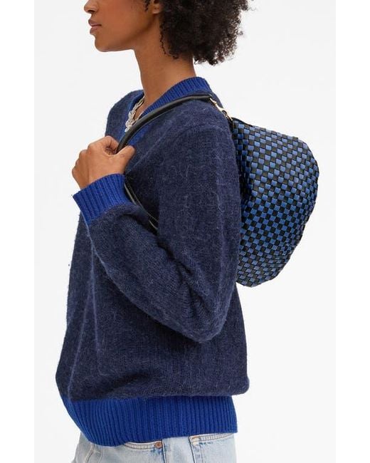 Clare V. Blue Petit Moyen Woven Messenger Bag