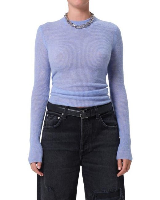 Citizens of Humanity Blue Alessia Wool & Cashmere Blend Rib Top