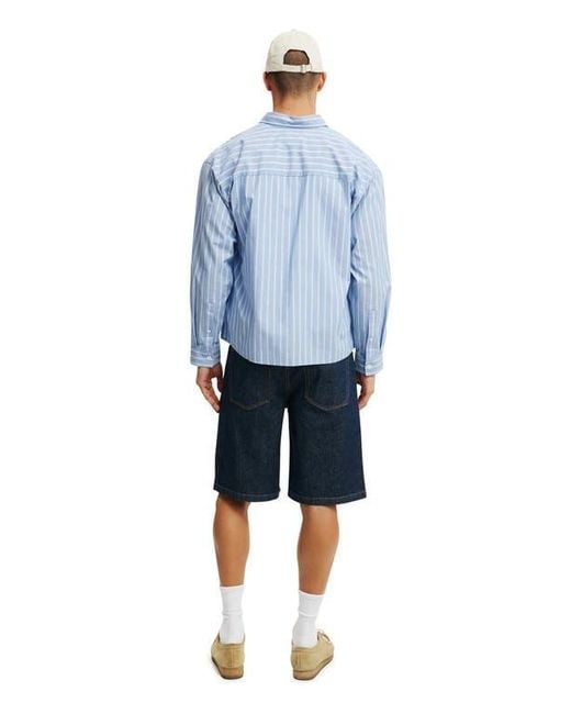 Cotton On Blue Baggy Denim Short for men