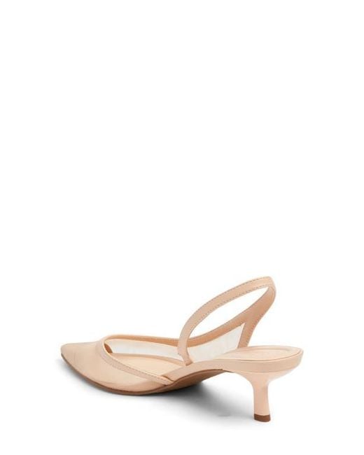 Open Edit Pink Corina Half D'Orsay Kitten Heel Slingback Pump