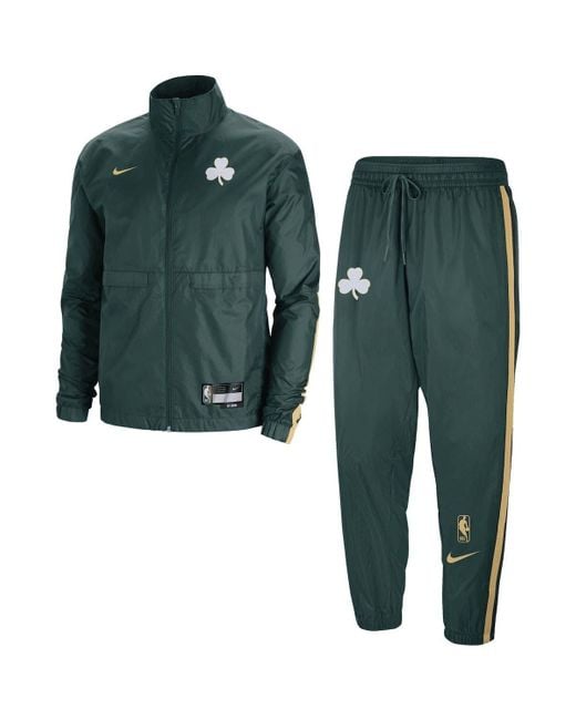 Nike Green /gold Boston Celtics 2022/23 City Edition Courtside Lightweight Woven Full-zip Track Suit Set At Nordstrom for men
