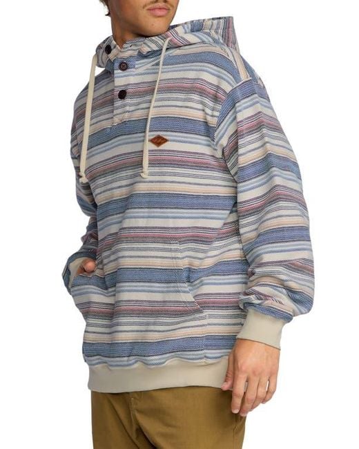 Billabong Gray Rancho Stripe Hooded Pullover for men
