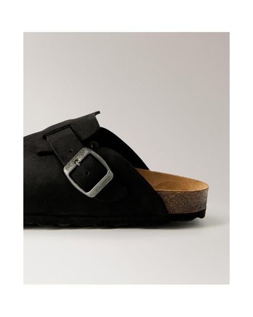 Mango Black Leather Clog