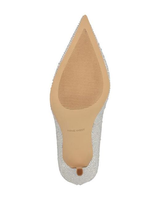 Nine West White Glamor Pointed Toe Pump