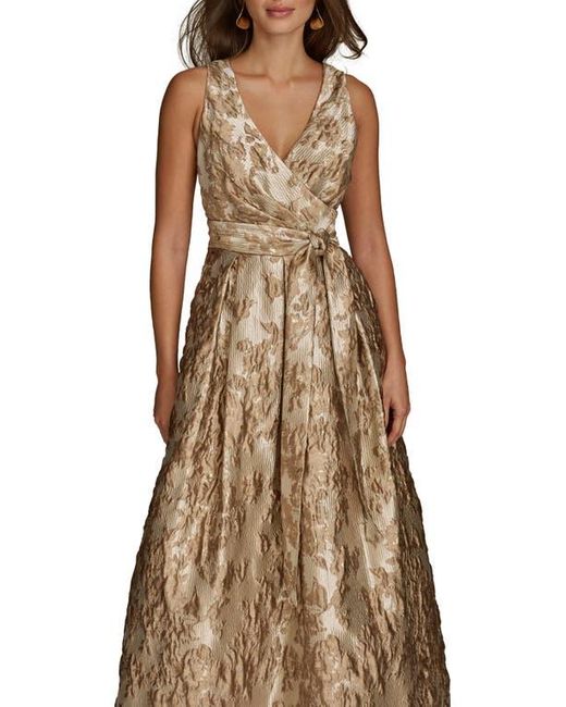 Donna Karan Natural Metallic Jacquard Ballgown