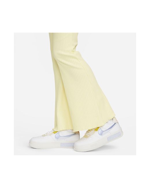 Nike Yellow Sportswear Rib Flare Pants