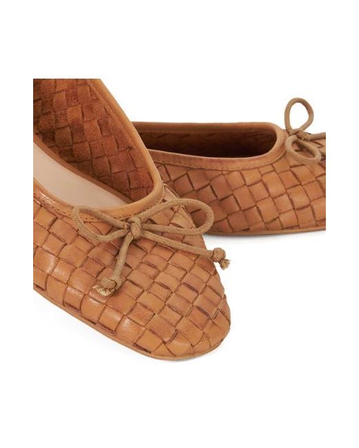 Dune Brown Heat Leather Ballet Flat