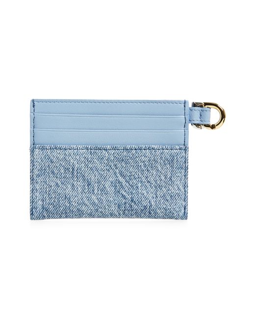 Givenchy Blue Voyou Denim & Leather Card Case
