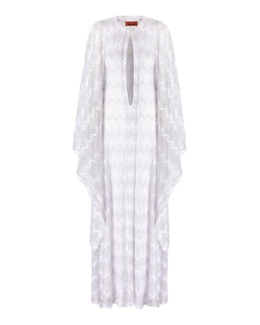 Missoni White Long Cover-Up Caftan