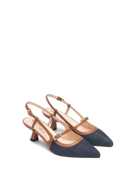 Nero Giardini Blue Slingback Pointed Toe Pump