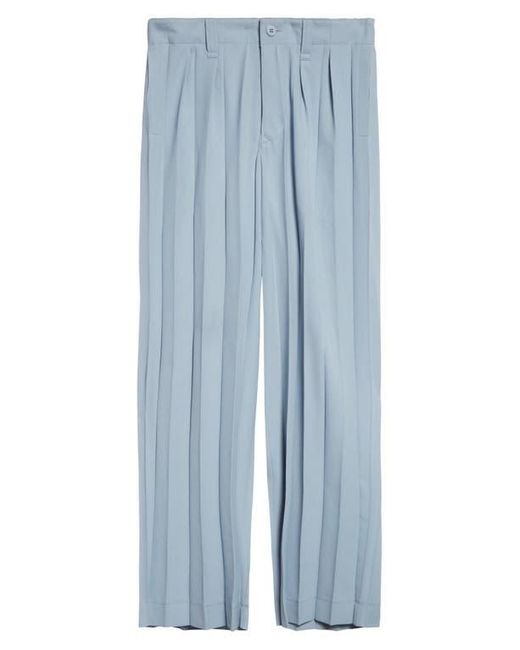 Homme Plissé Issey Miyake Blue Edge Ensemble Pleated Straight Leg Pants for men