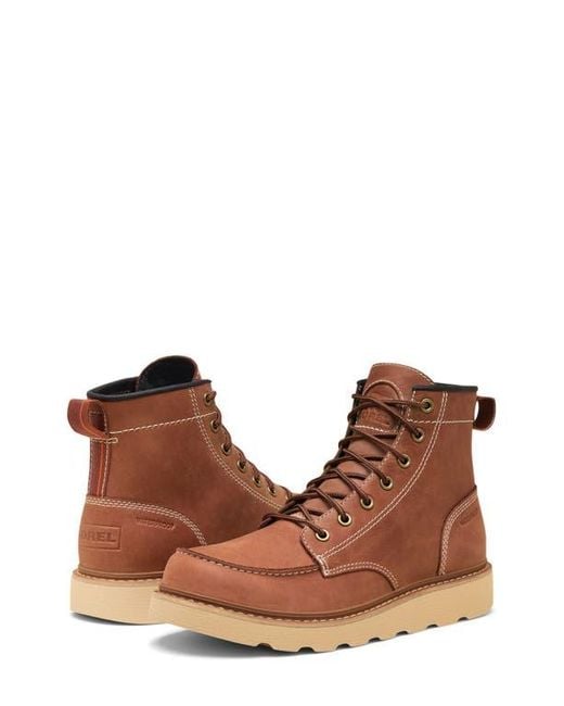Sorel Brown Slabtown 62 Waterproof Moc Toe Boot for men