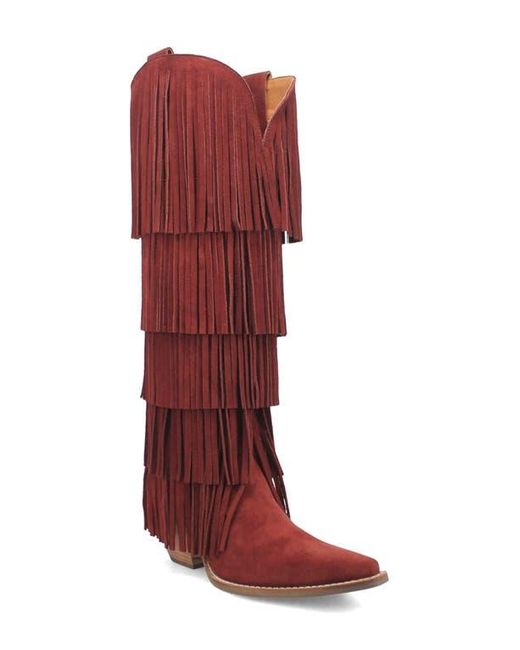 Dingo Red Wild Child Fringe Knee High Western Boot