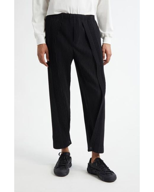 Homme Plissé Issey Miyake Black Bottoms 1 Pleated Straight Leg Pants for men