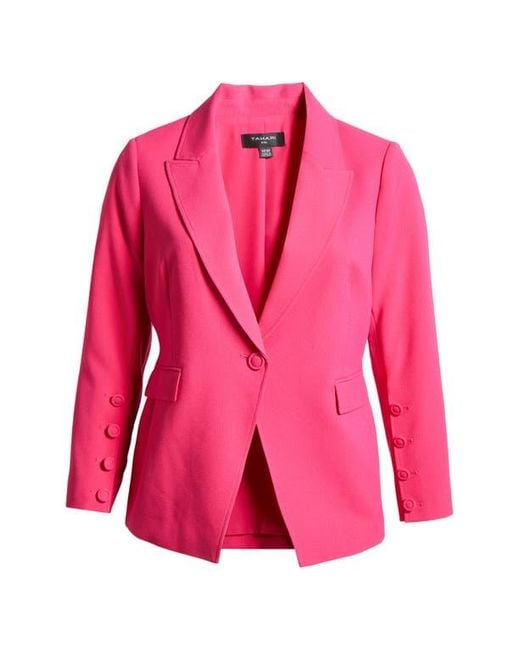 Tahari Pink One-Button Blazer