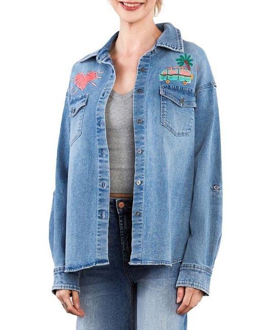 BILLY T Blue Weekend Warrior Embroidered Button-Up Shirt