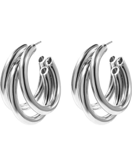 Hollywood Sensation Metallic Serenity Triple Hoops Trio Huggie Hoop Earrings