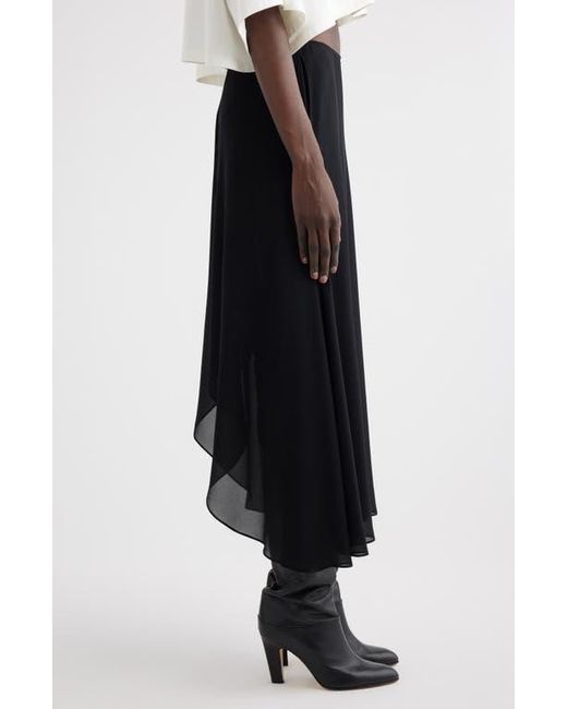 Chloé Sheer Silk Georgette Maxi Skirt in Black | Lyst