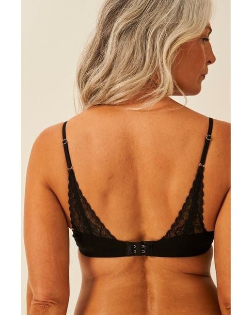 Stripe & Stare Black Eco Lace Triangle Bra & Original Knicker Set