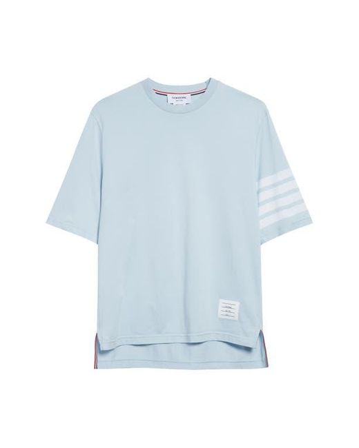 Thom Browne Blue 4-Bar Cotton Jersey T-Shirt for men
