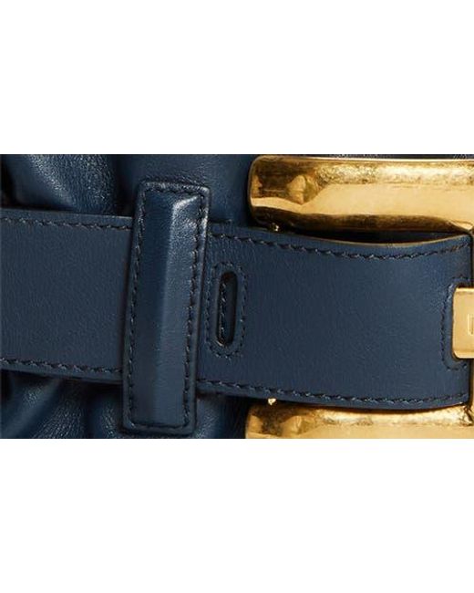 Balmain Blue Mini Anthem Leather Shoulder Bag