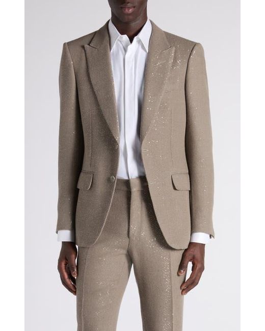 Tom Ford Brown Sequin Light Bouclé Suit Jacket for men