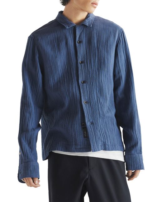Rag & Bone Blue Avery Resort Gauze Button-up Shirt for men