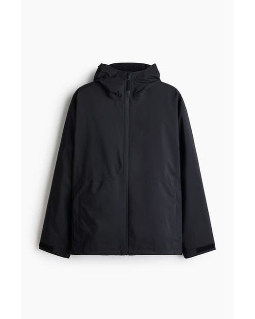 H&M Black Packable Rain Jacket With Stormmove for men