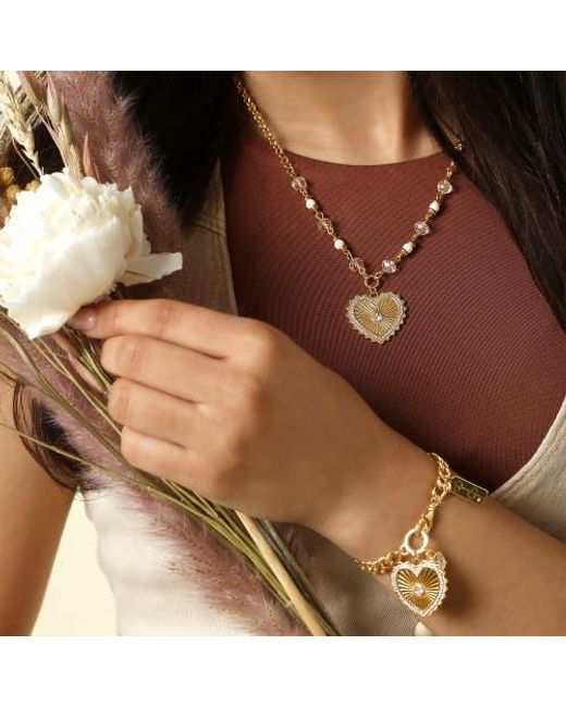 Jessica Simpson Metallic Heart Charm Bracelet