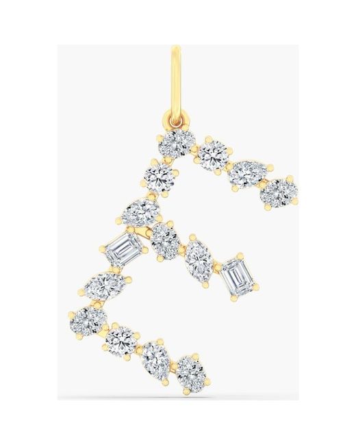 Everlee White Multi-Shape Letter E Lab Diamond Charm