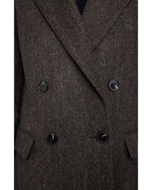 Zadig & Voltaire Black Miew Chevron Double Breasted Wool Blend Blazer