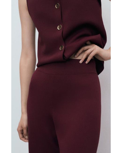 Mango Red Straight Leg Knit Pants