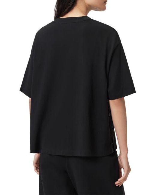 AllSaints Black Zanda Oversize Cotton T-Shirt
