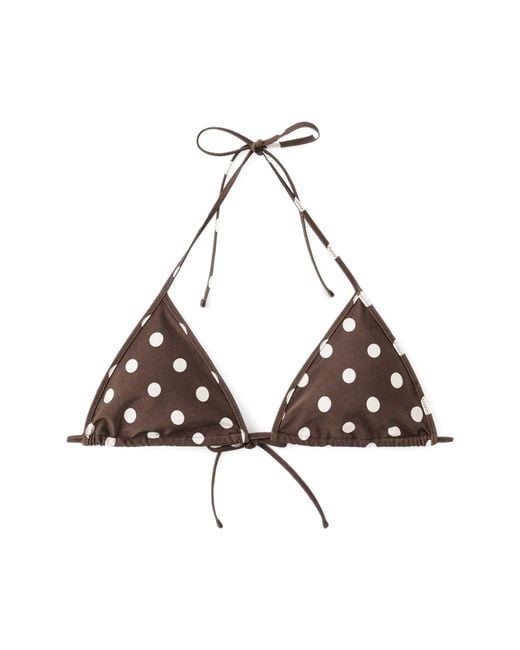 Mango Brown Polka Dot Triangle Swim Top