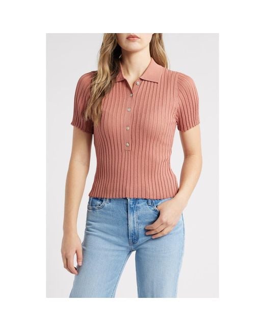525 America Pink Maya Rib Polo