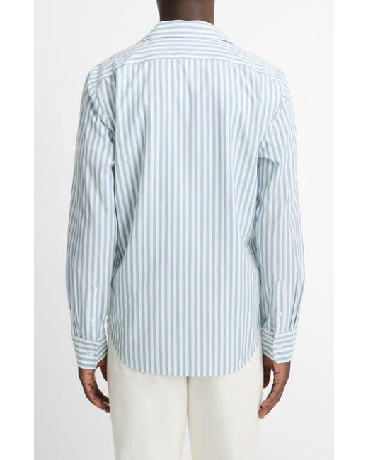 Vince Blue Stripe Classic Fit Button-Up Shirt for men