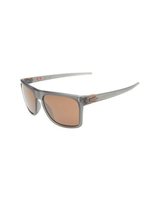 Oakley Brown 57Mm Polarized Rectangular Sunglasses for men