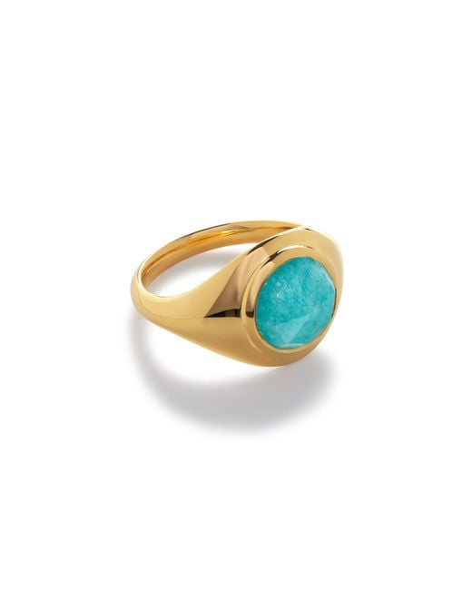Monica Vinader Blue Eclipse Amazonite Signet Ring