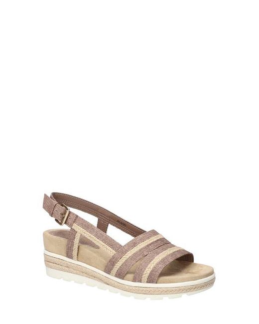 Easy Street Metallic Mel Espadrille Slingback Platform Wedge Sandal