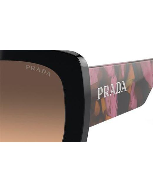 Prada Brown 56Mm Gradient Cat Eye Sunglasses