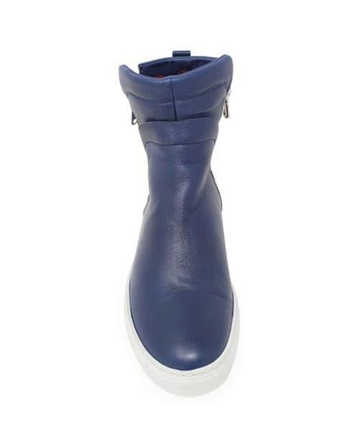 Madison Maison Blue Double Zip Shearling Boot