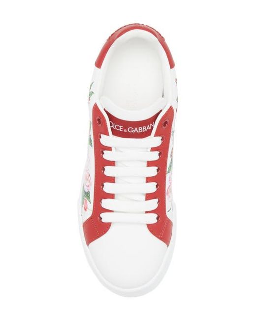 Dolce & Gabbana Red Portofino Lace-Up Sneaker