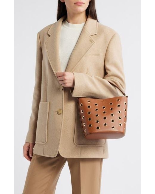 Veronica Beard Brown Small Grommet Convertible Satchel
