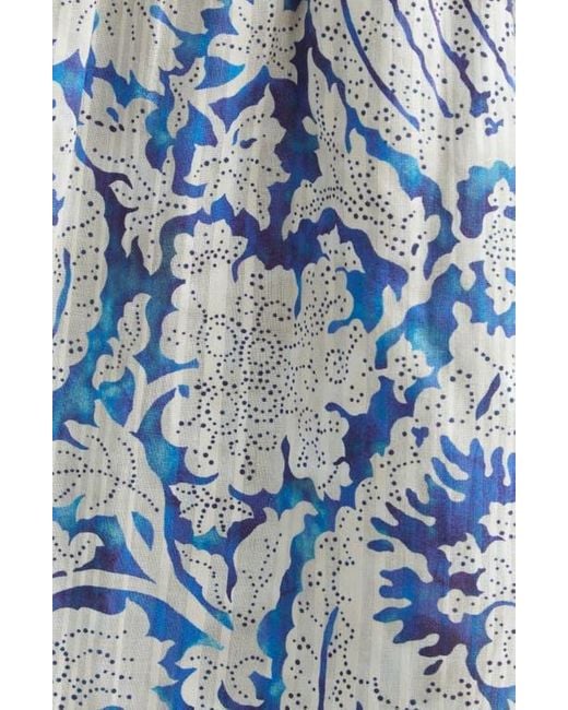 Ulla Johnson Blue Sienna Flutter Sleeve Top