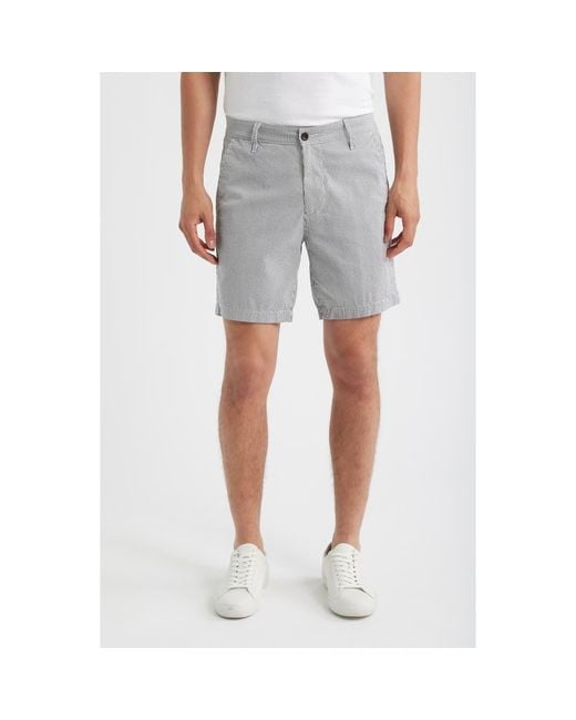 AG Jeans Gray Cipher Slim Fit Stripe Seersucker Chino Shorts for men