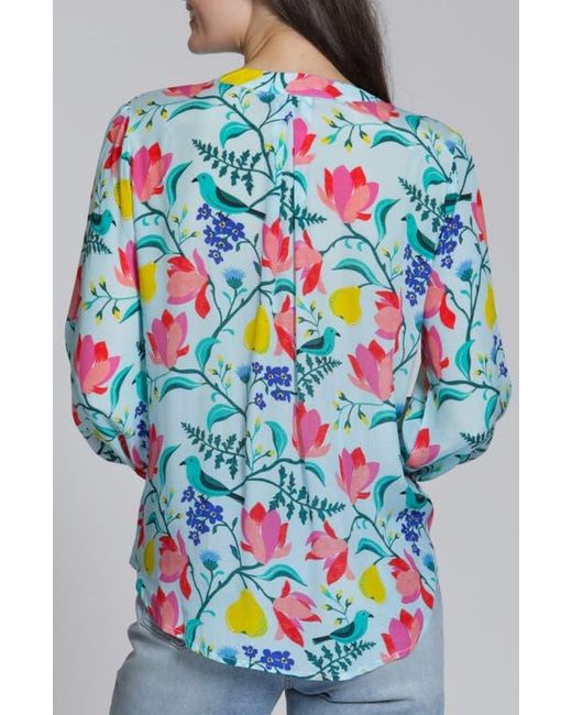 Apny Gray Split Neck Top