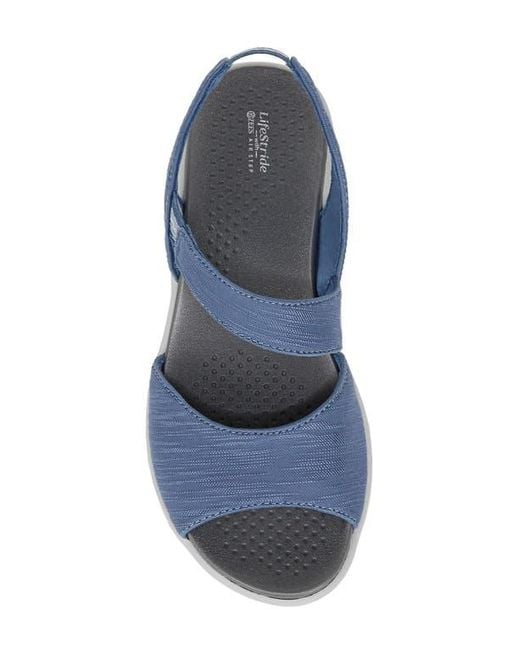 Bzees Blue Cheerful Quarter Strap Slip-On Sandal