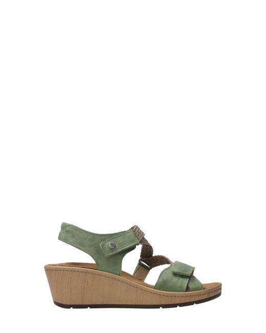 Wolky Green La Jolla Ankle Strap Platform Wedge Sandal